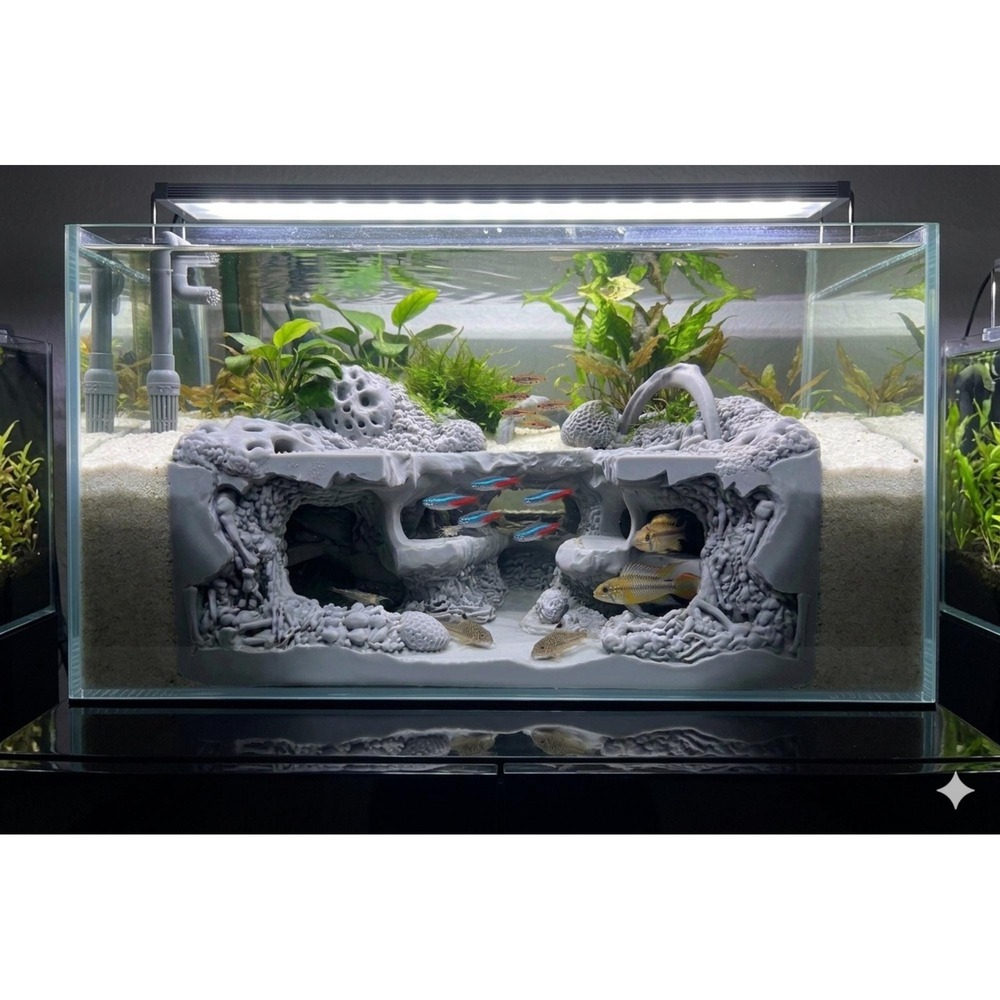 Catacomb Caves - Bone Themed Aquarium Burrow viewing Cave
